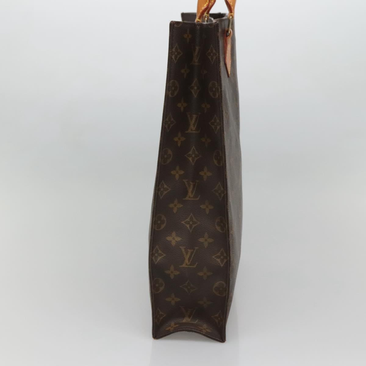 LOUIS VUITTON Monogram Sac Plat Hand Bag M51140 LV Auth BA4418