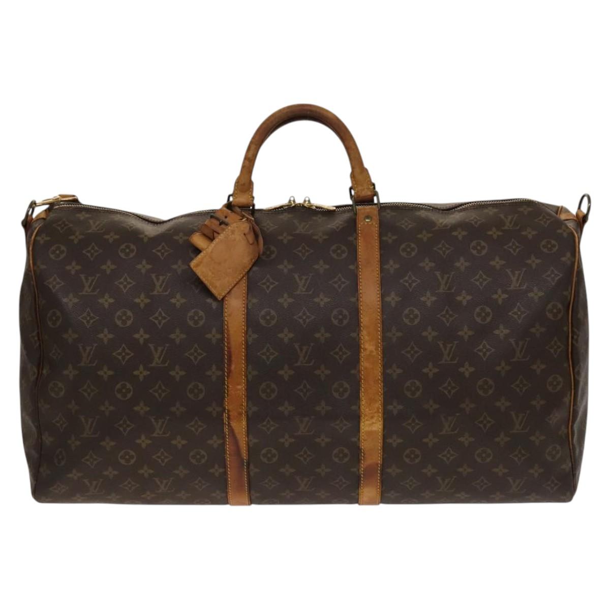 LOUIS VUITTON Monogram Keepall Bandouliere 60 Boston Bag M41412 LV Auth BA4435