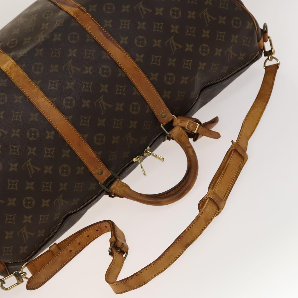 LOUIS VUITTON Monogram Keepall Bandouliere 60 Boston Bag M41412 LV Auth BA4435