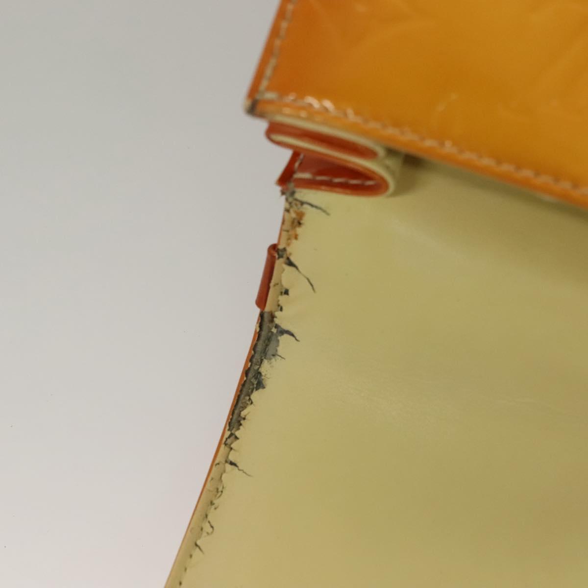 LOUIS VUITTON Monogram Vernis Spring Street Bag Lime Yellow M91068 Auth BA4452
