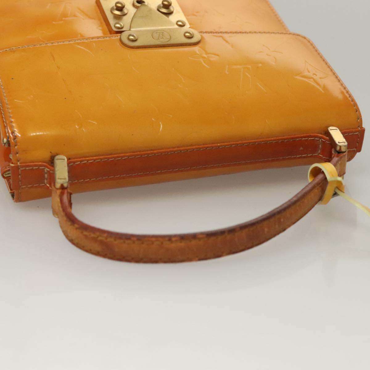 LOUIS VUITTON Monogram Vernis Spring Street Bag Lime Yellow M91068 Auth BA4452