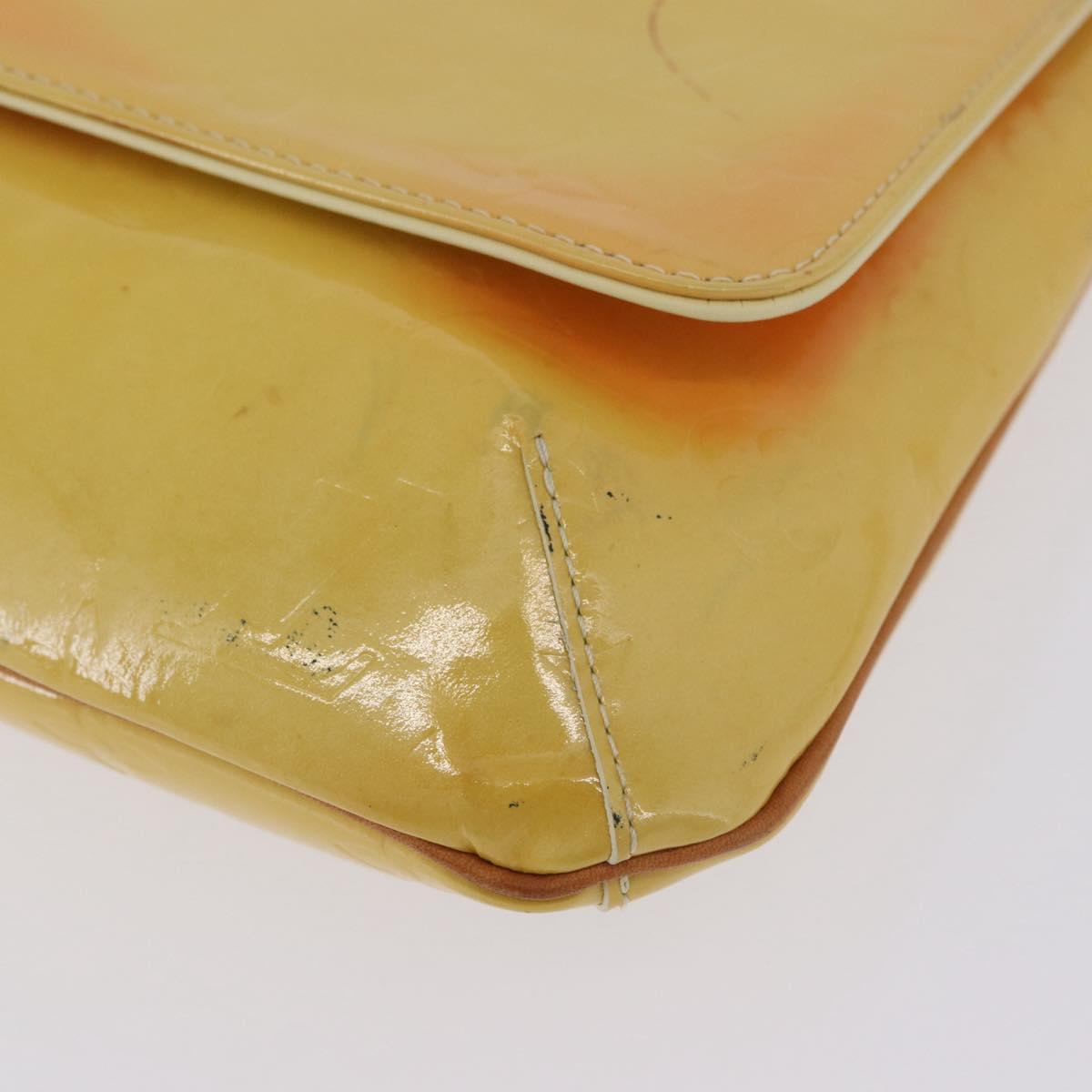 LOUIS VUITTON Monogram Vernis Thompson Street Bag Yellow M91071 LV Auth BA4453