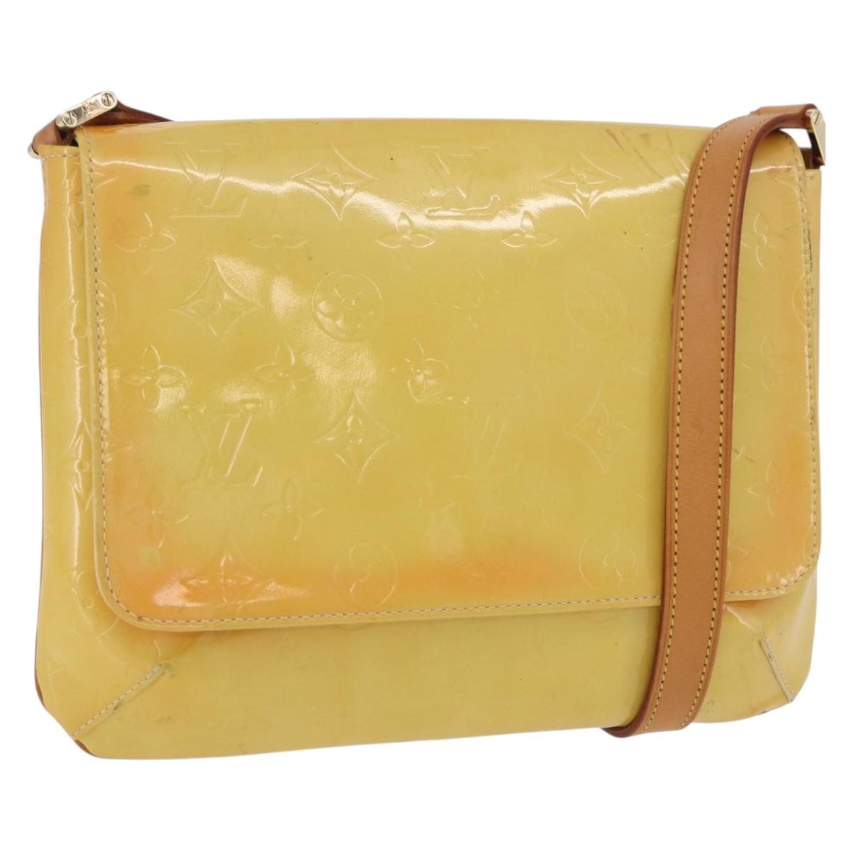 LOUIS VUITTON Monogram Vernis Thompson Street Bag Yellow M91071 LV Auth BA4453