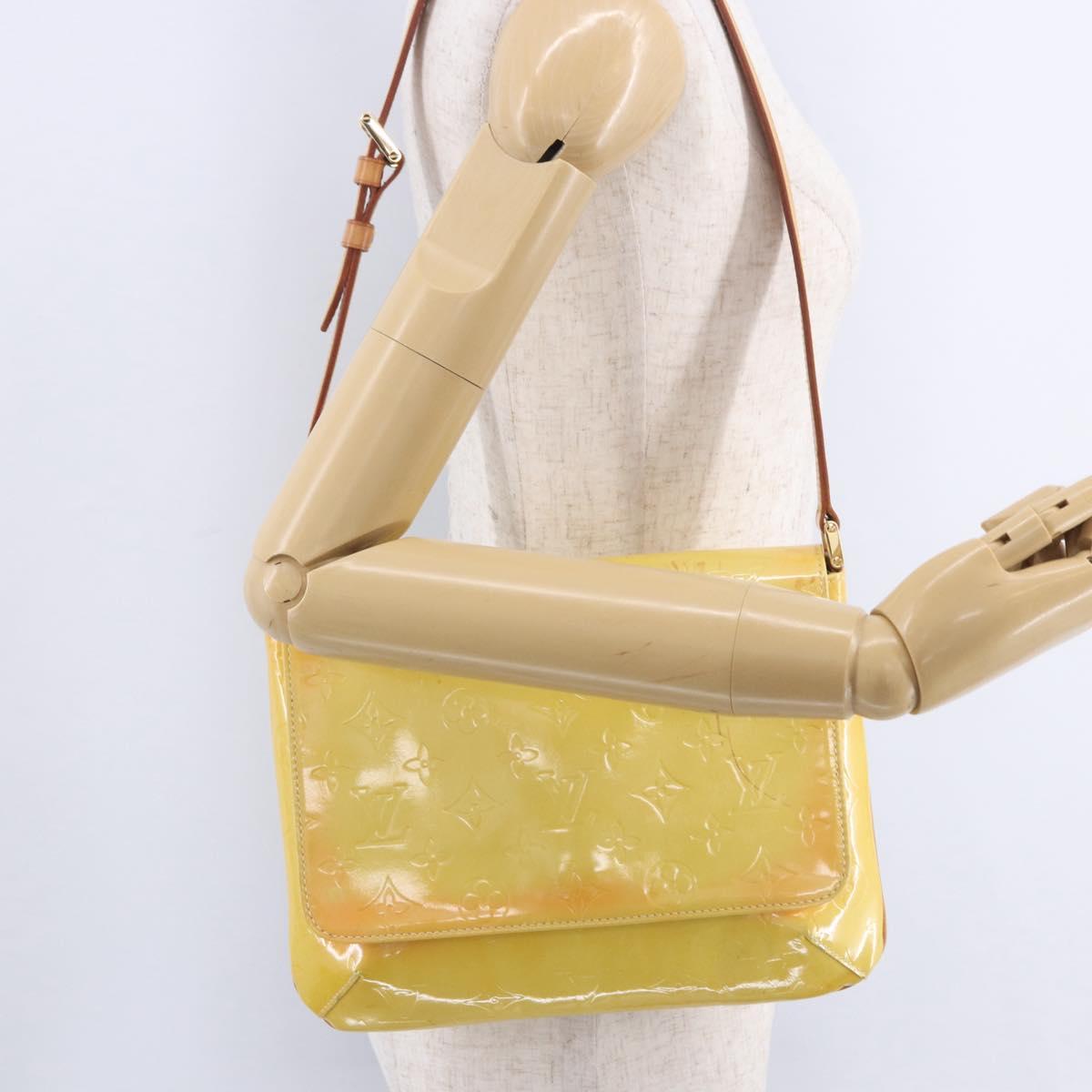 LOUIS VUITTON Monogram Vernis Thompson Street Bag Yellow M91071 LV Auth BA4453