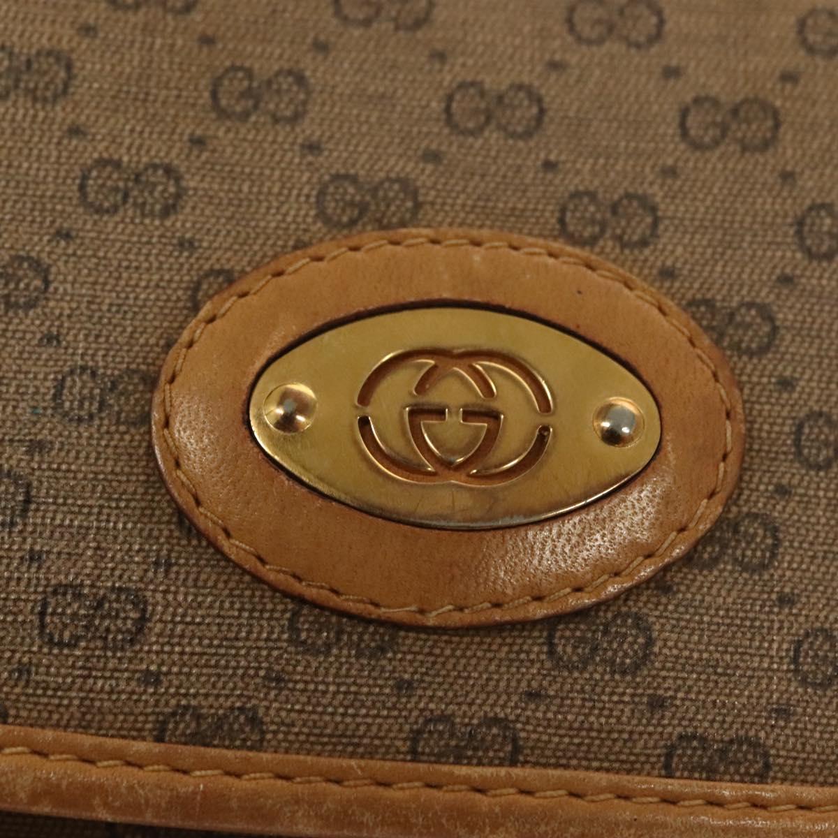 GUCCI Micro GG Supreme Shoulder Bag PVC Beige Gold 007 92 5548 Auth BA4470