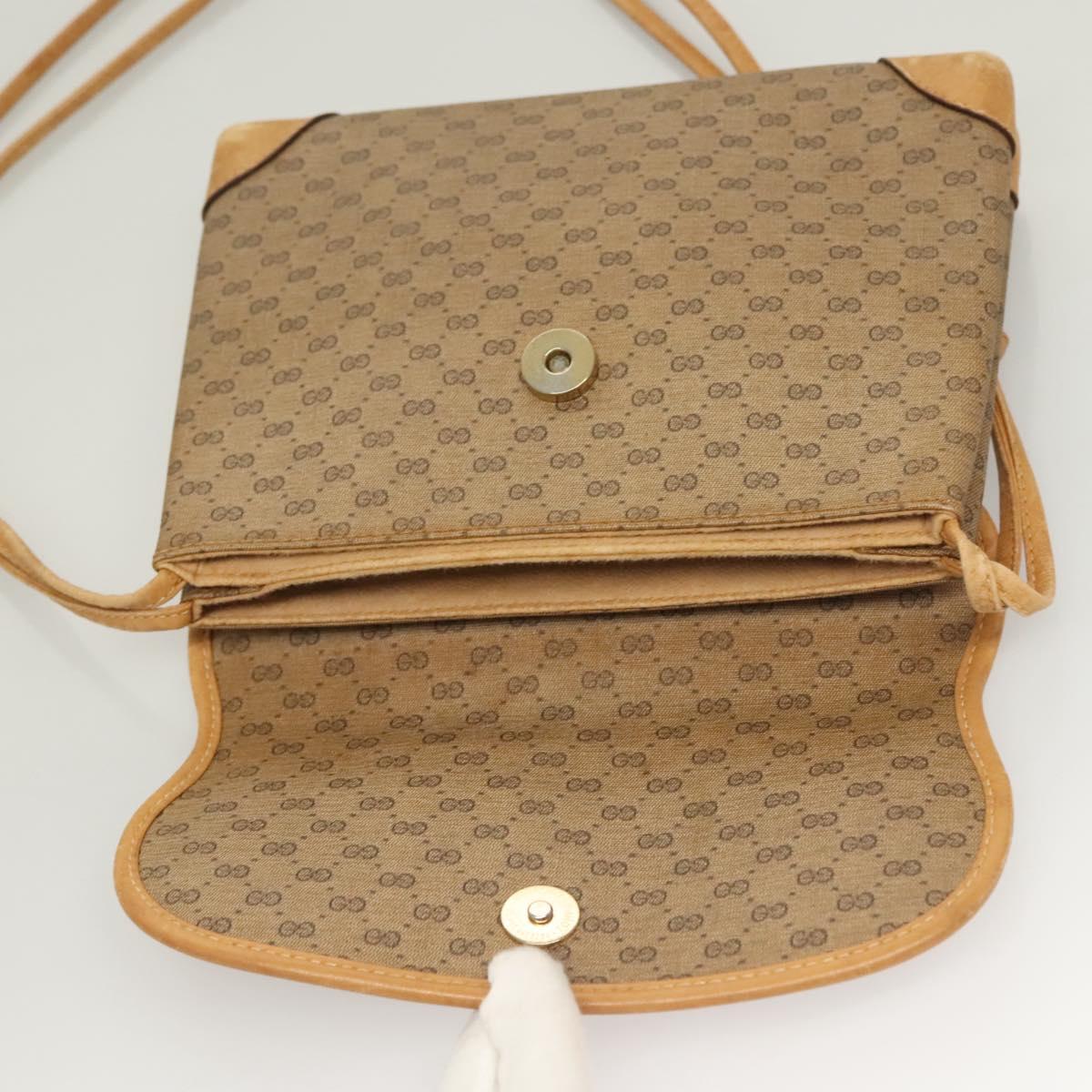 GUCCI Micro GG Supreme Shoulder Bag PVC Beige Gold 007 92 5548 Auth BA4470