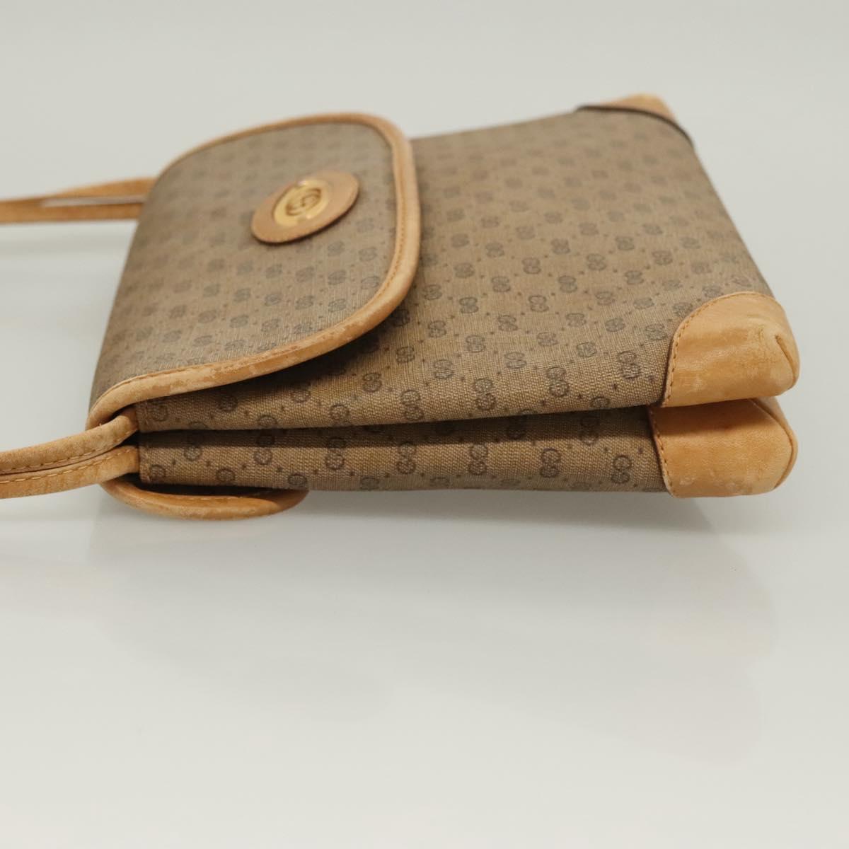 GUCCI Micro GG Supreme Shoulder Bag PVC Beige Gold 007 92 5548 Auth BA4470