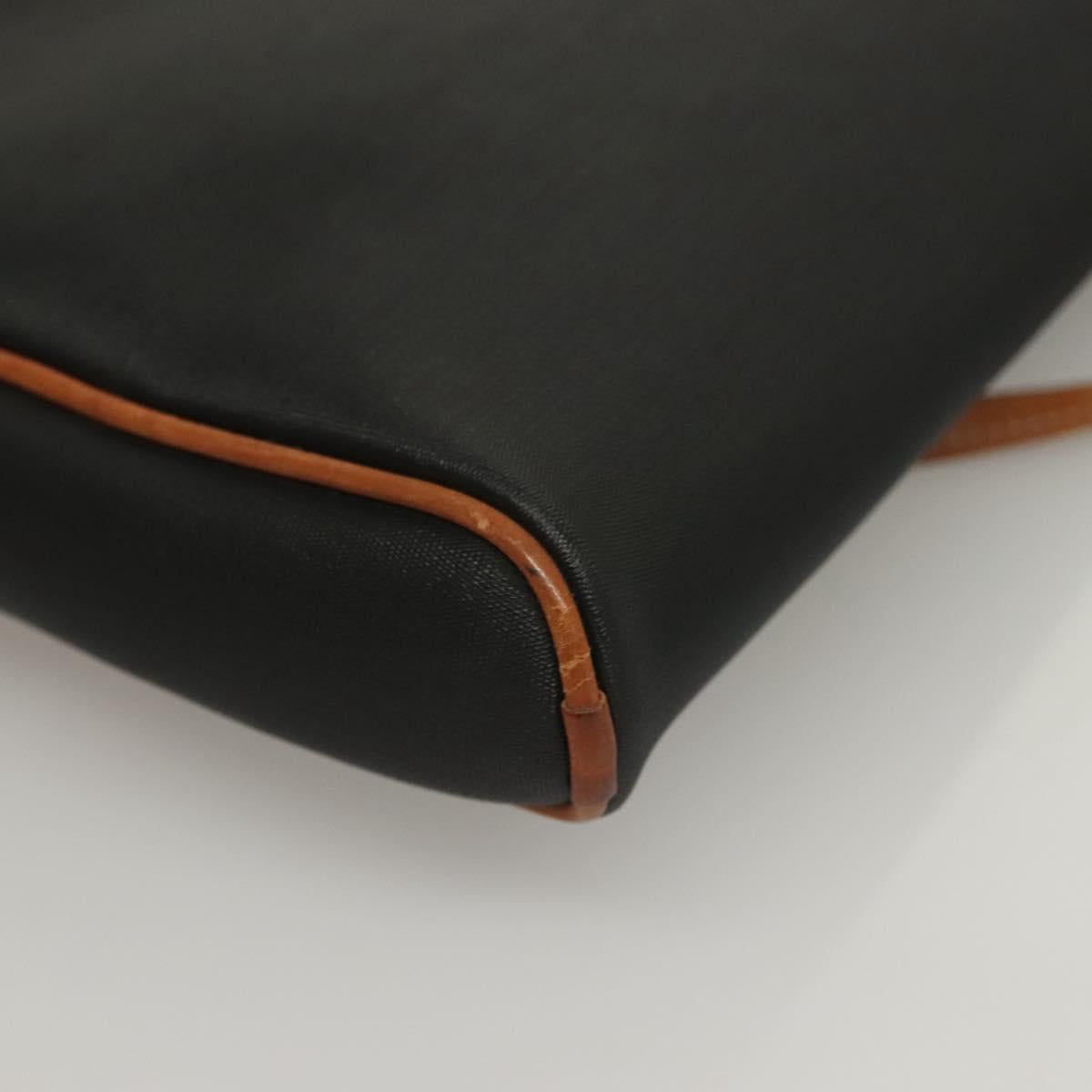 Christian Dior Shoulder Bag Leather PVC Black Brown Auth BA4478