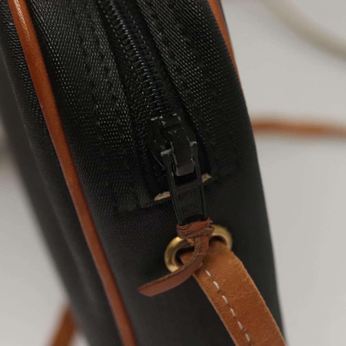 Christian Dior Shoulder Bag Leather PVC Black Brown Auth BA4478