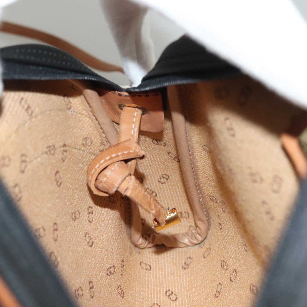 Christian Dior Shoulder Bag Leather PVC Black Brown Auth BA4478