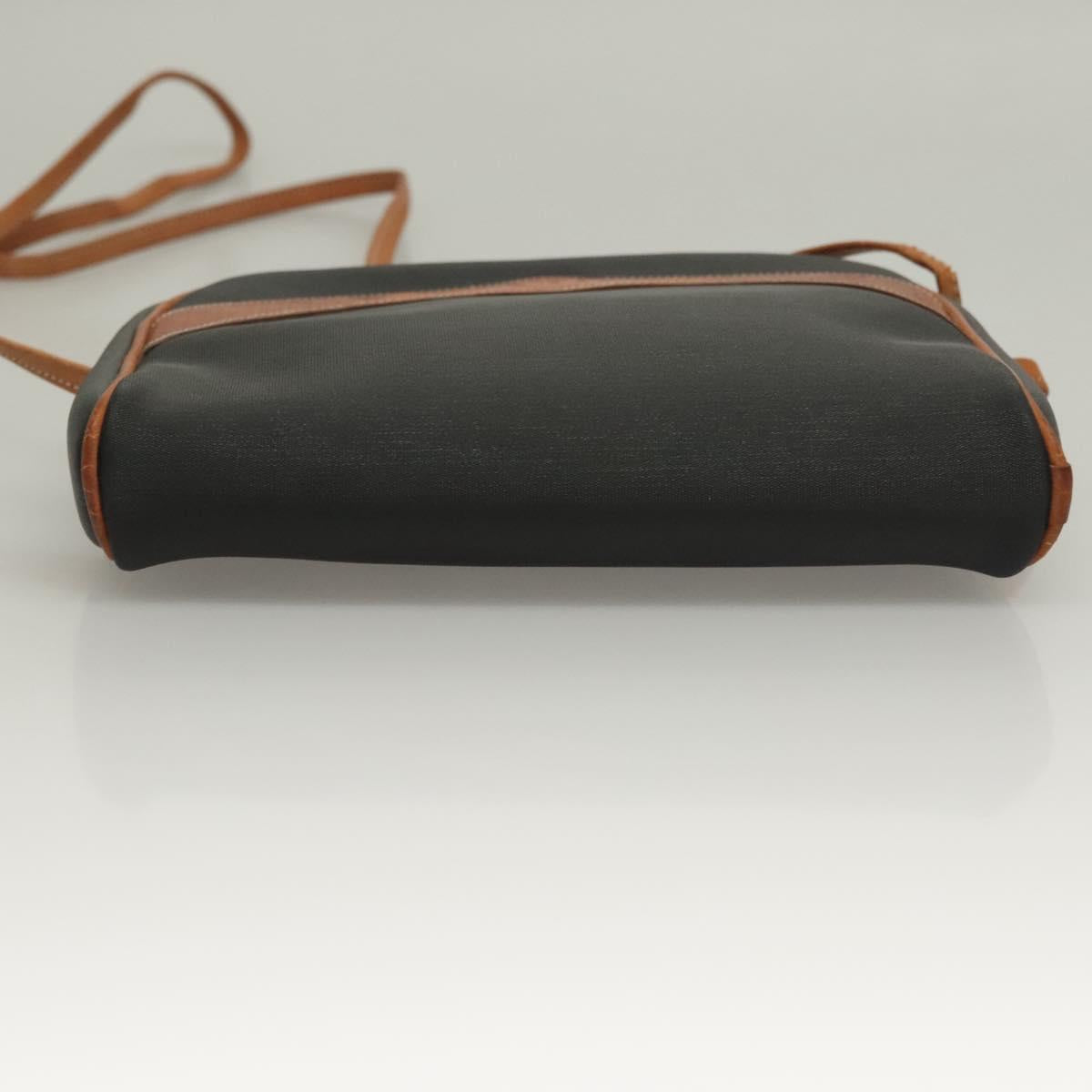 Christian Dior Shoulder Bag Leather PVC Black Brown Auth BA4478