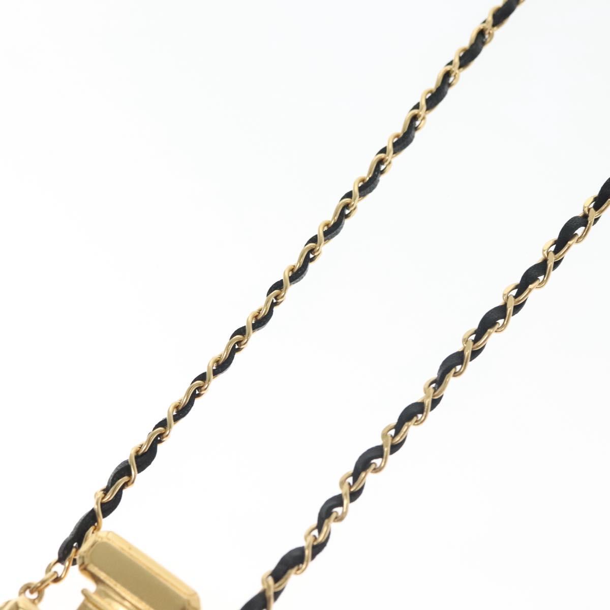 CHANEL COCO Mark Perfume Necklace metal Gold CC Auth BA4482