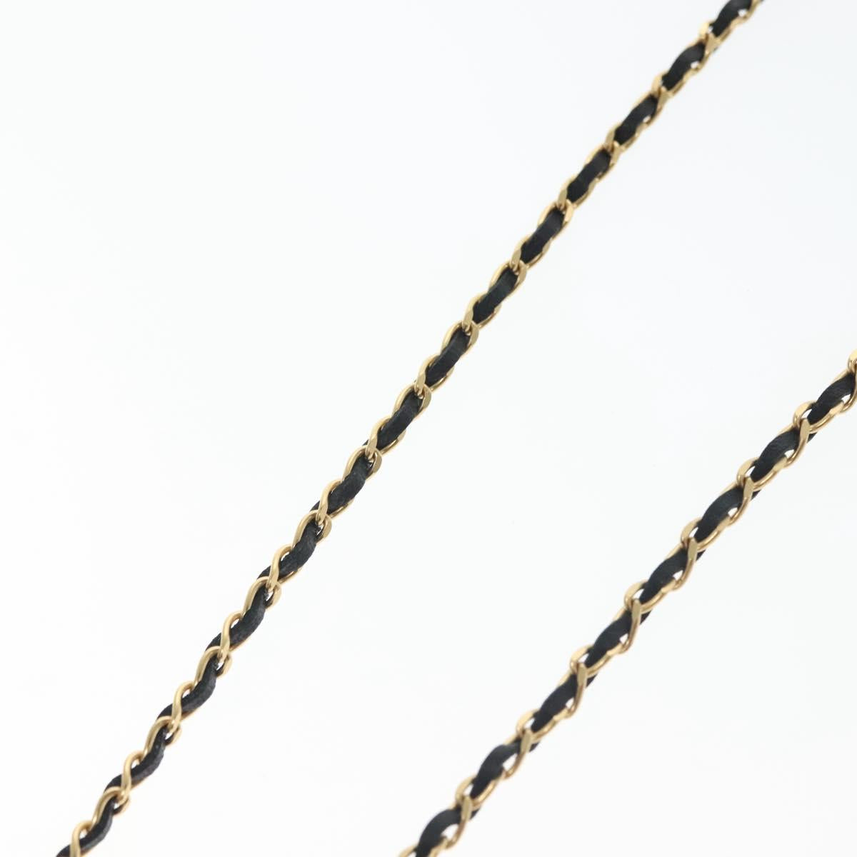 CHANEL COCO Mark Perfume Necklace metal Gold CC Auth BA4482