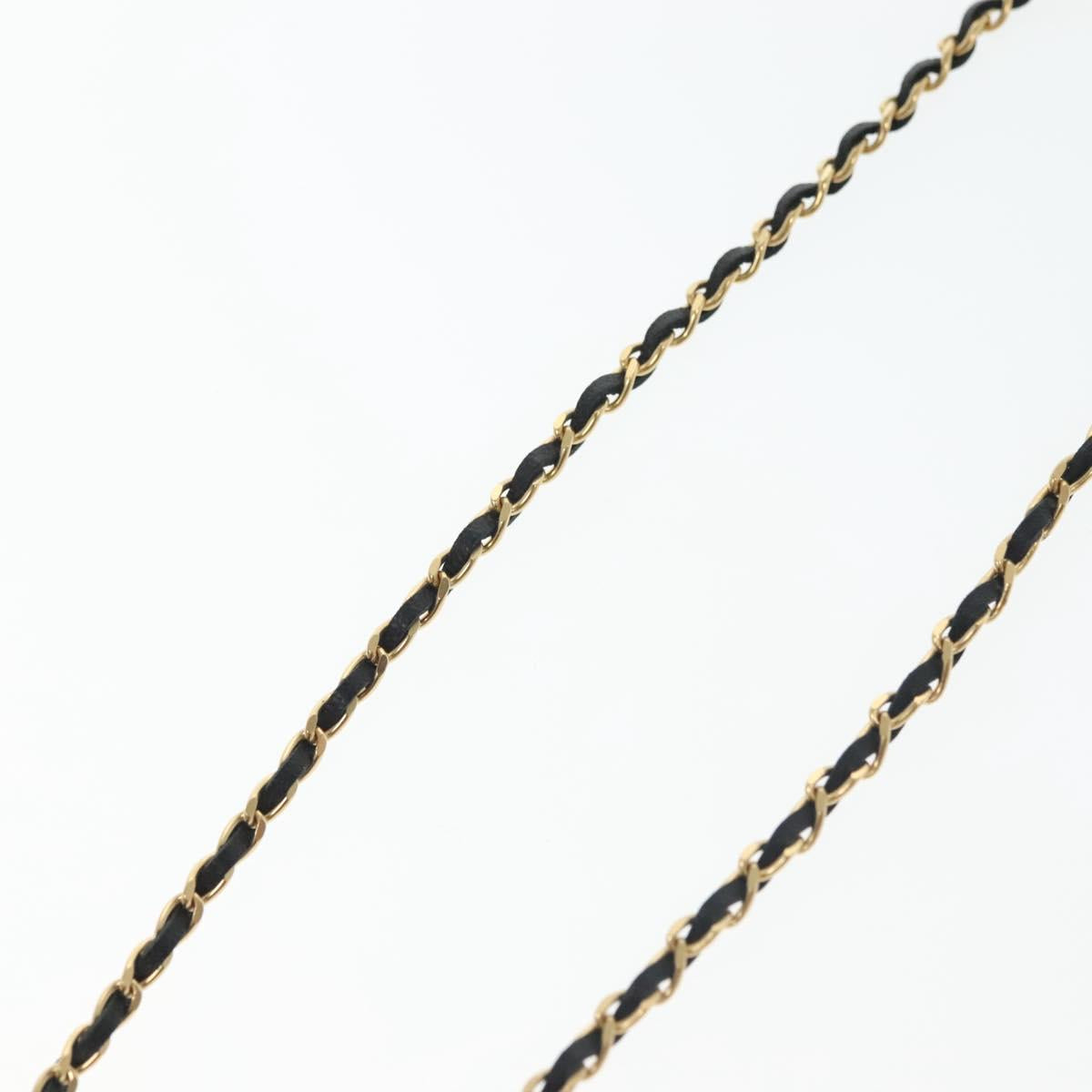 CHANEL COCO Mark Perfume Necklace metal Gold CC Auth BA4482