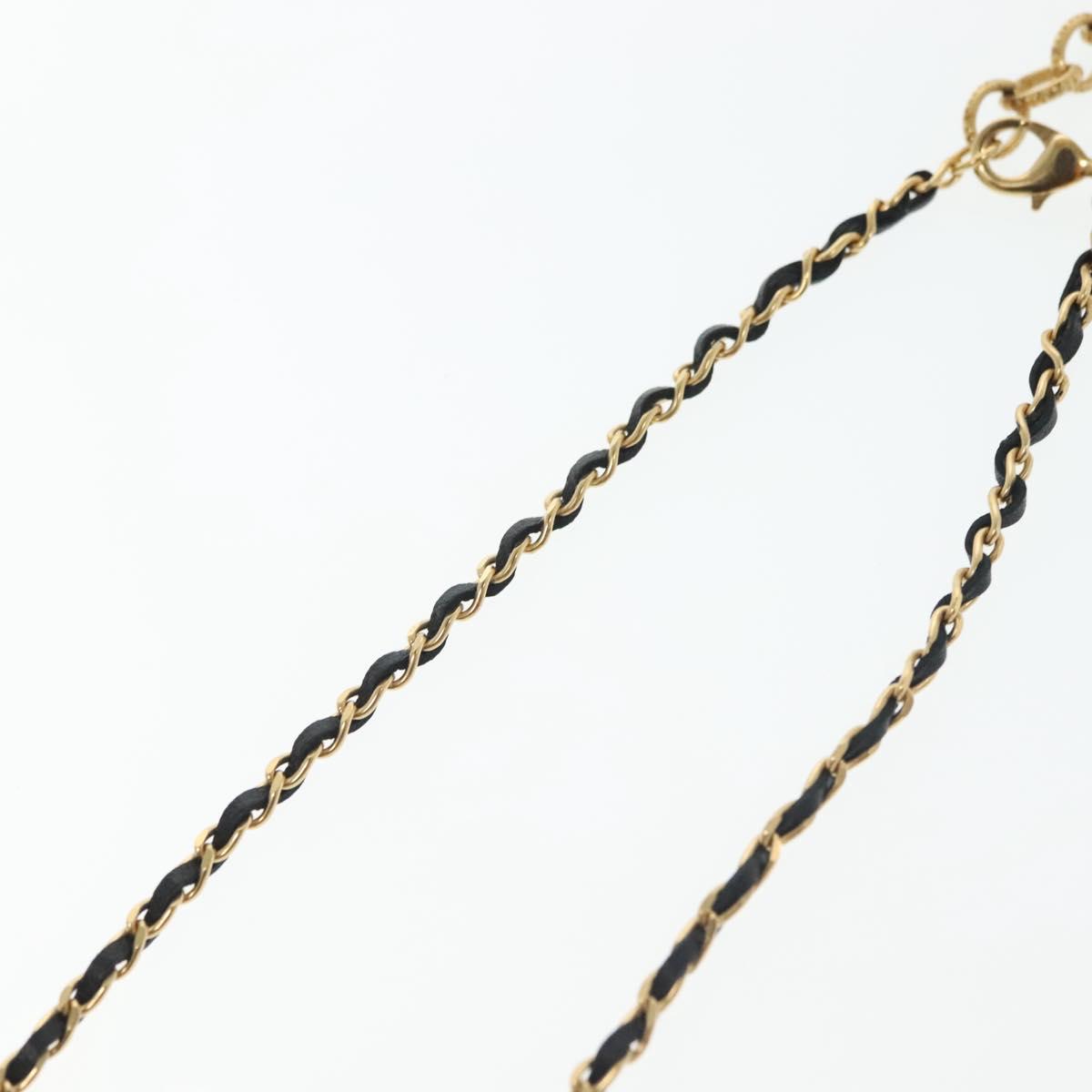 CHANEL COCO Mark Perfume Necklace metal Gold CC Auth BA4482