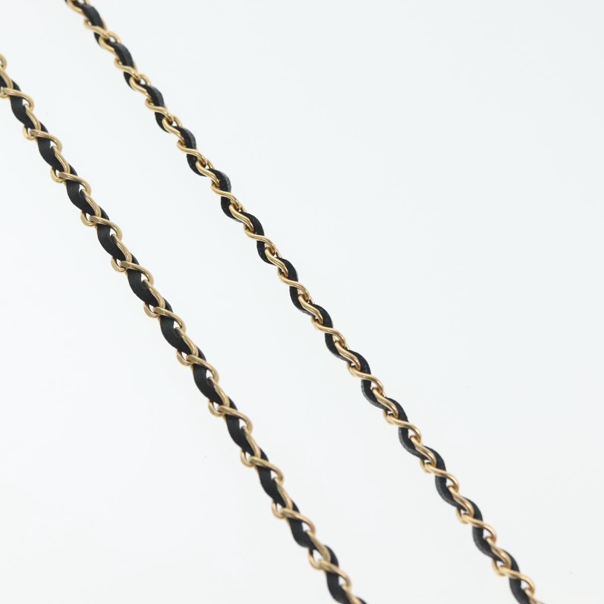 CHANEL COCO Mark Perfume Necklace metal Gold CC Auth BA4482