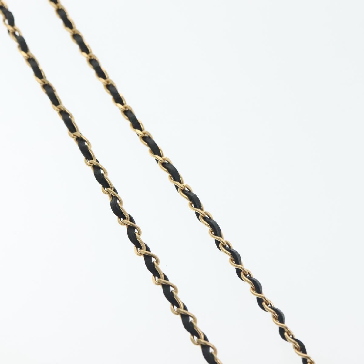 CHANEL COCO Mark Perfume Necklace metal Gold CC Auth BA4482