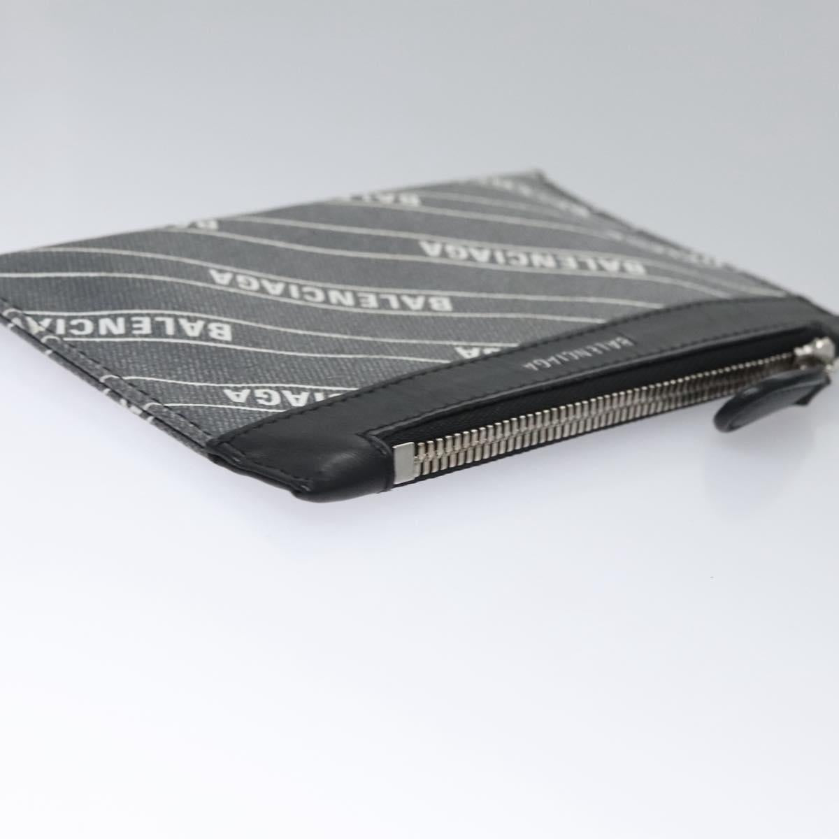 BALENCIAGA Hand Bag PVC Leather 2way Gray 390346 Auth BA449