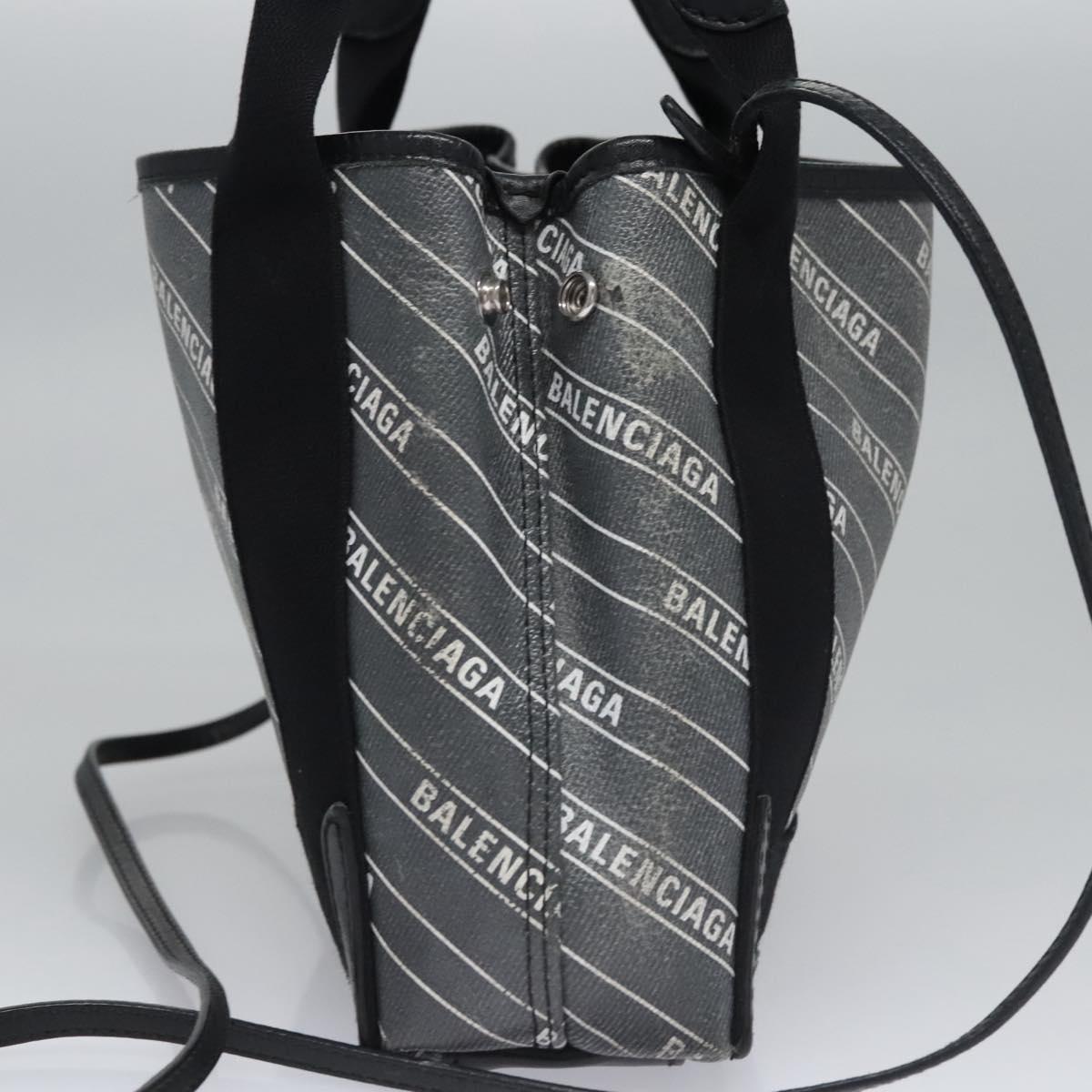 BALENCIAGA Hand Bag PVC Leather 2way Gray 390346 Auth BA449