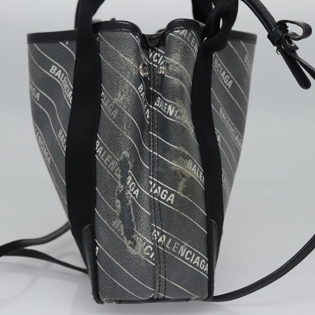BALENCIAGA Hand Bag PVC Leather 2way Gray 390346 Auth BA449