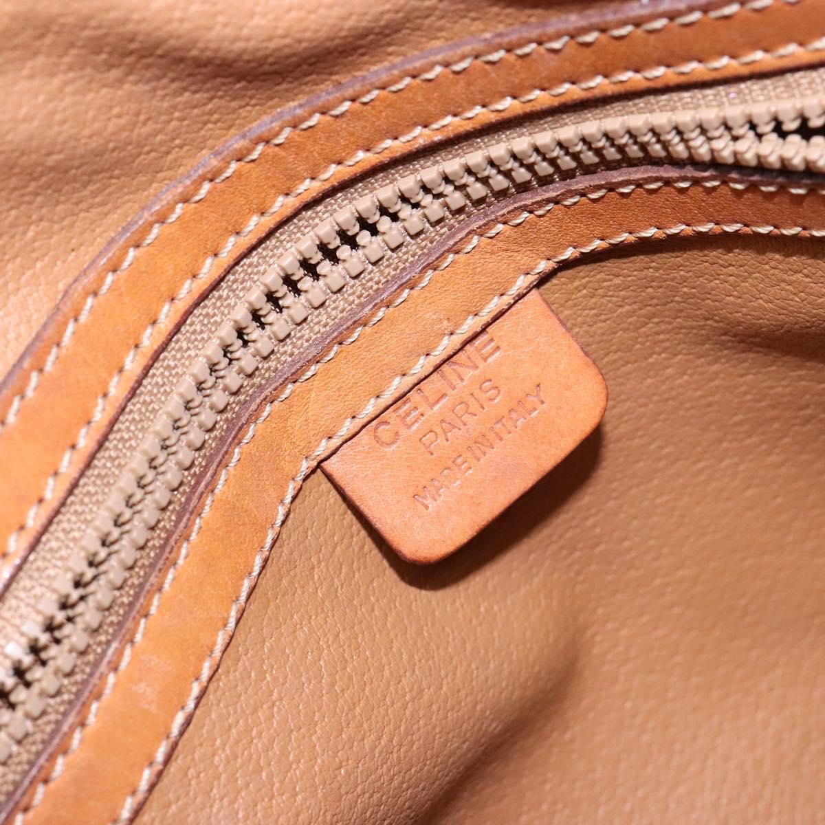 CELINE Macadam Canvas Hand Bag PVC Leather Brown Gold Auth BA4505