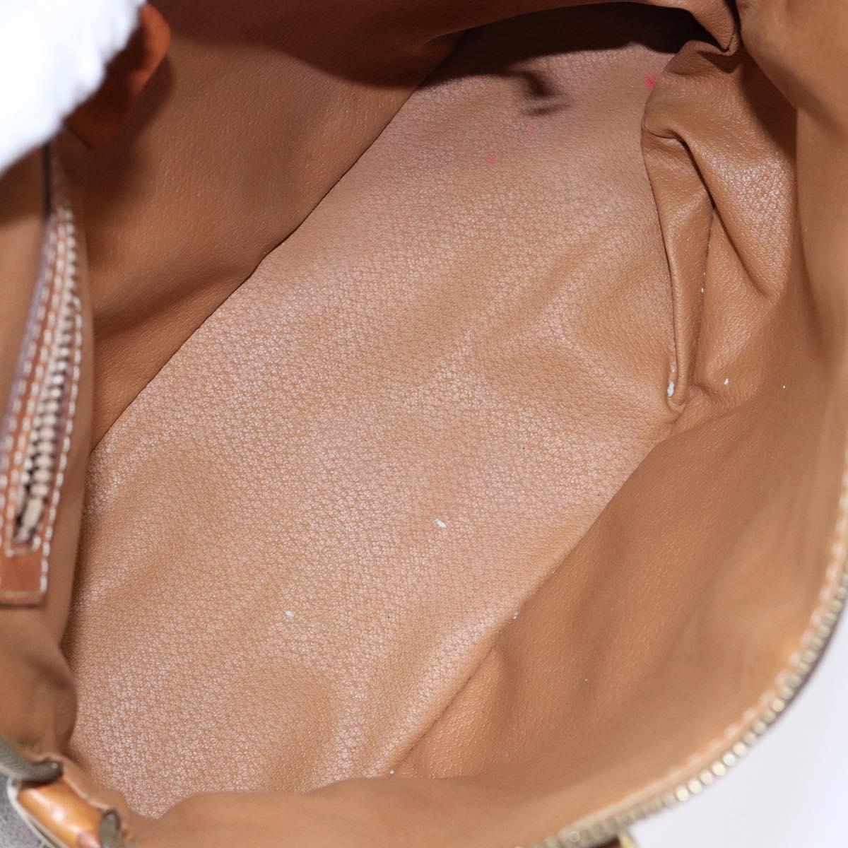 CELINE Macadam Canvas Hand Bag PVC Leather Brown Gold Auth BA4505