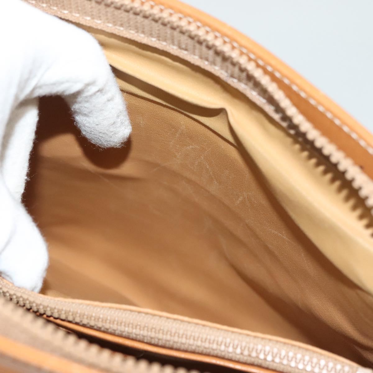 CELINE Macadam Canvas Shoulder Bag PVC Beige Gold Auth BA4513