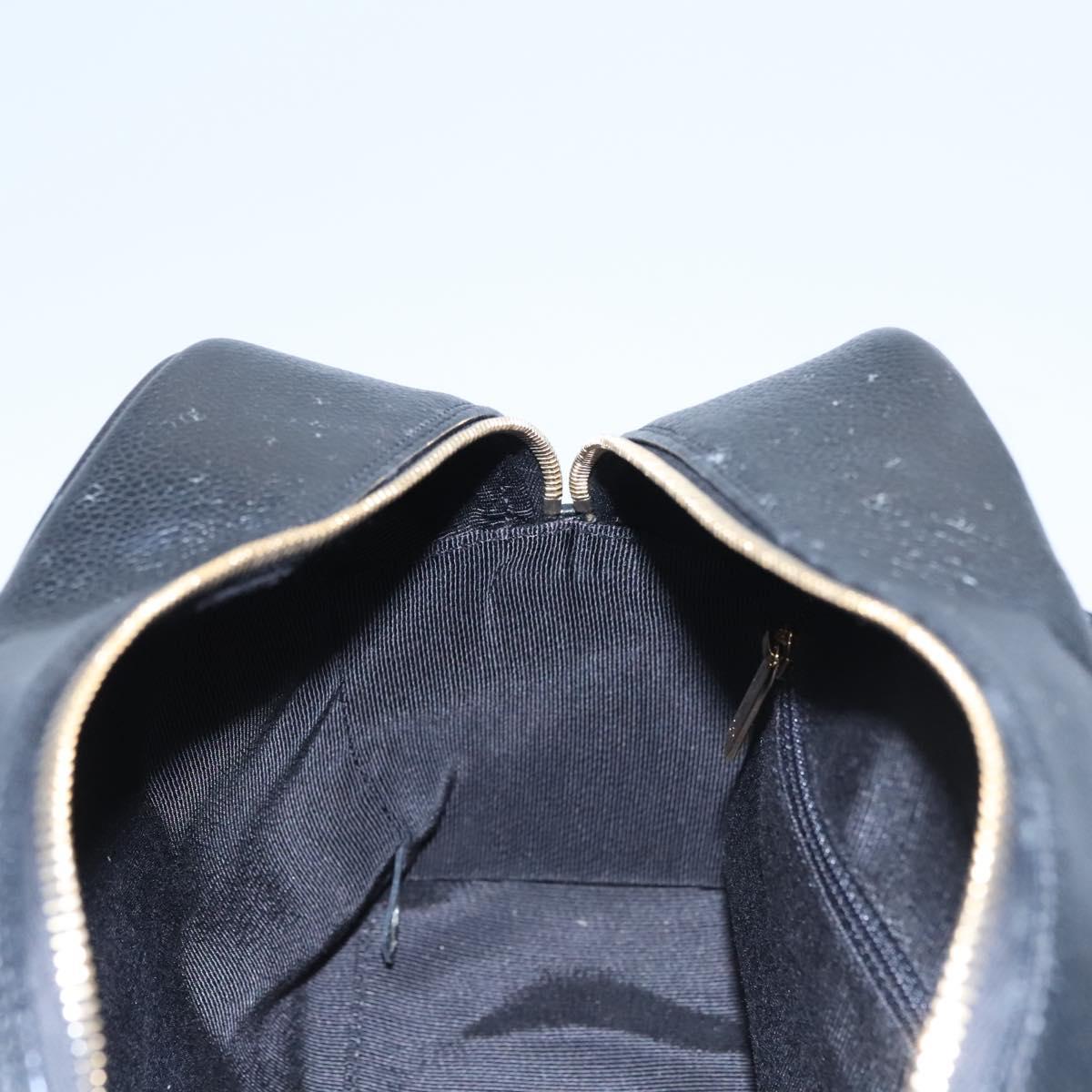 CHANEL Matelasse Hand Bag Caviar Skin Black Gold CC Auth BA451A