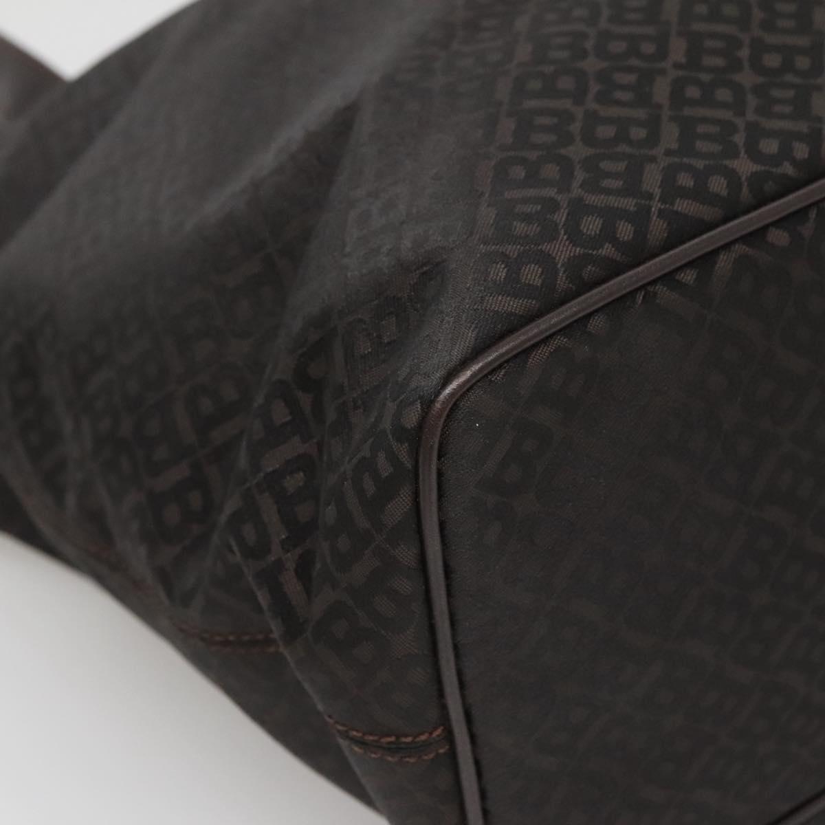 BALLY Tote Bag Nylon Brown Gold Auth BA4527