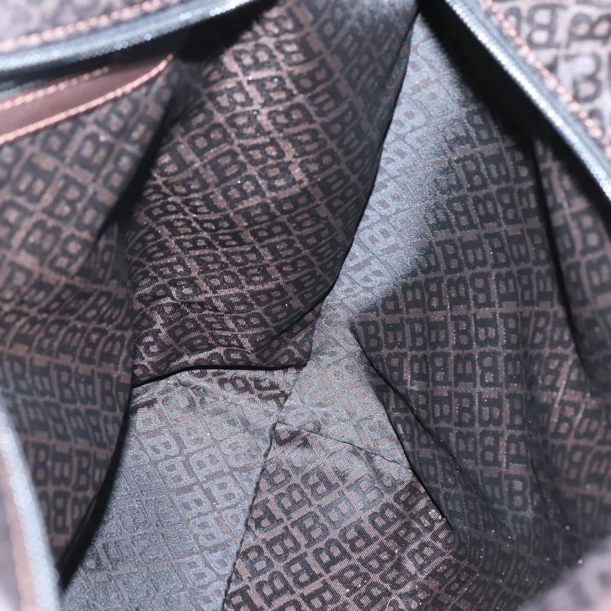 BALLY Tote Bag Nylon Brown Gold Auth BA4527