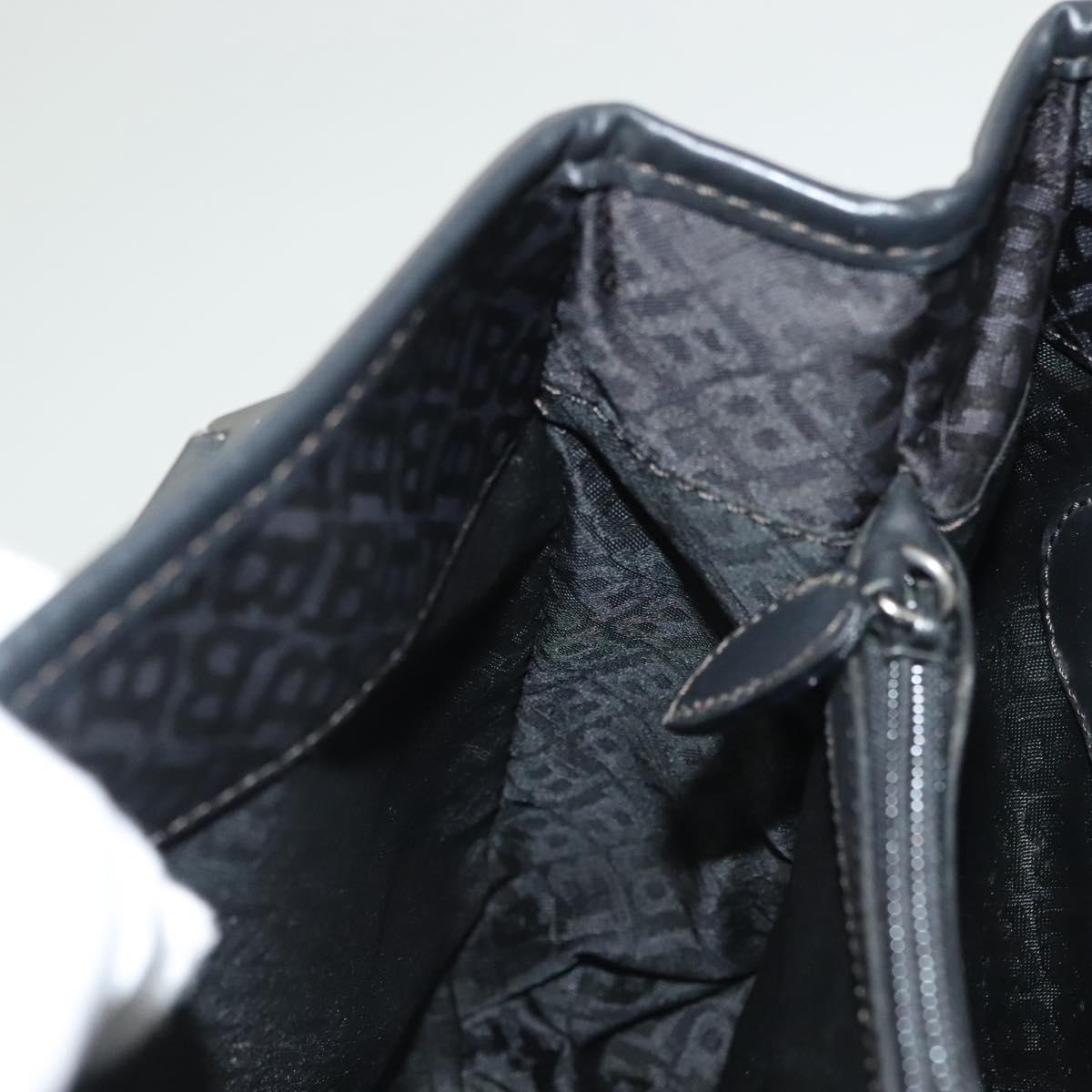 BALLY Shoulder Bag Nylon Black Silver Auth BA4528