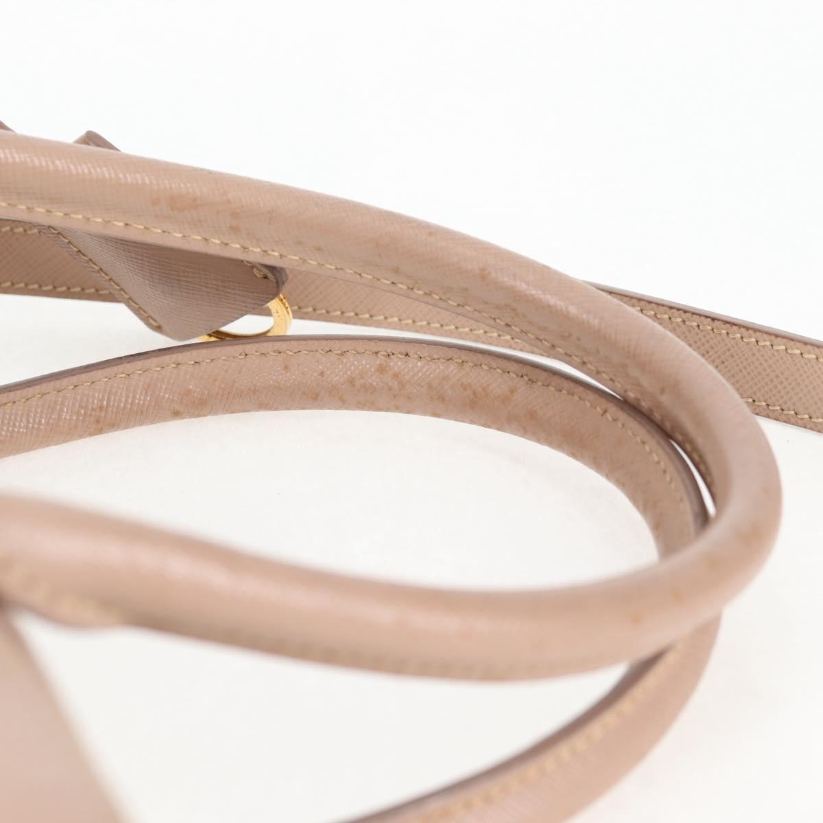 PRADA Galleria Hand Bag Safiano leather Pink Gold Auth BA4533