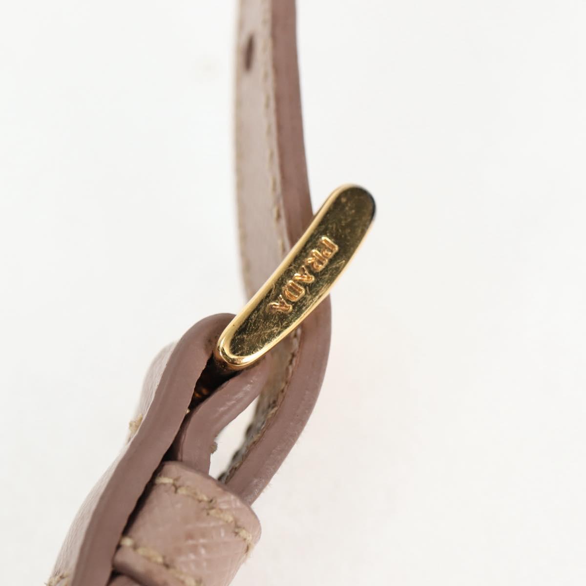 PRADA Galleria Hand Bag Safiano leather Pink Gold Auth BA4533