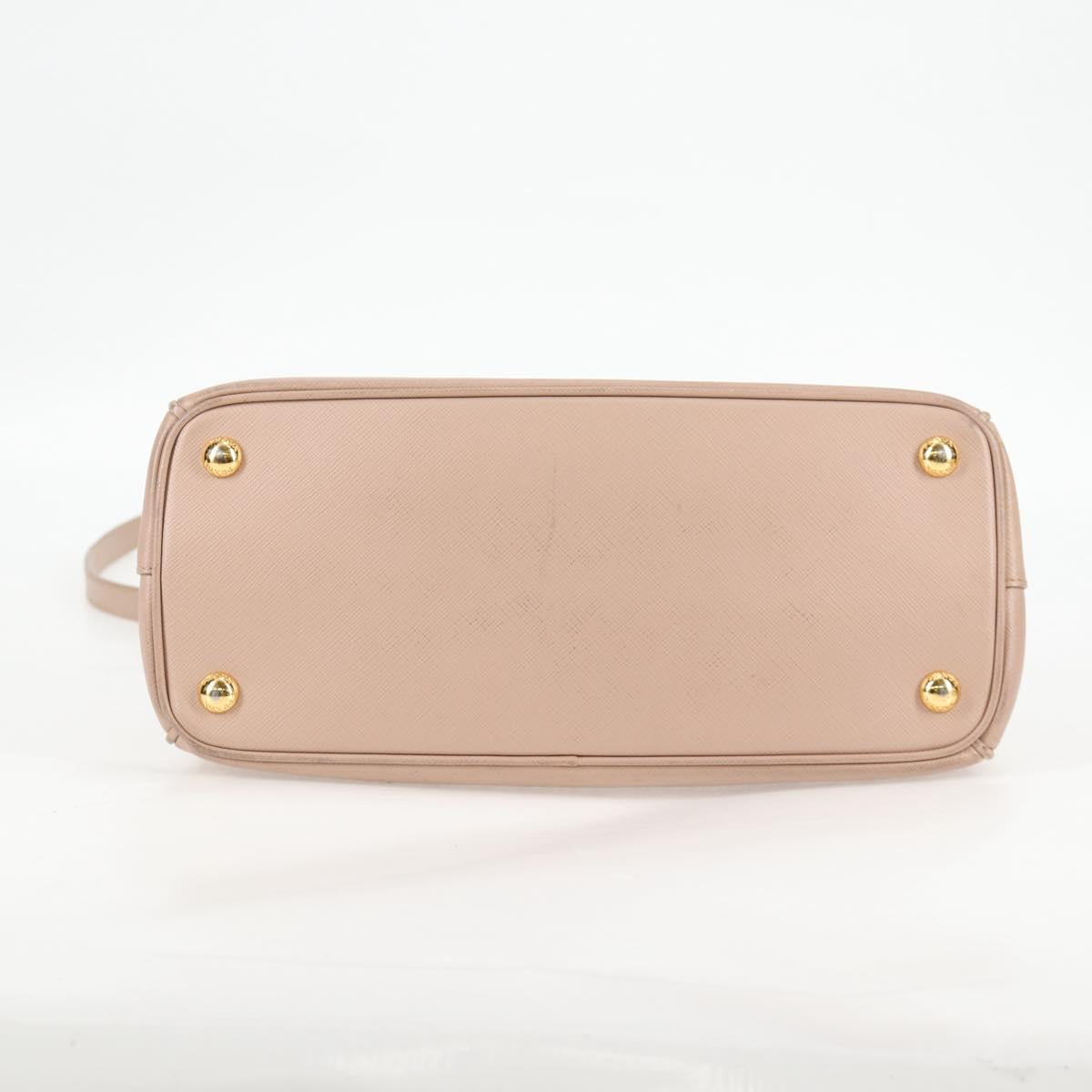 PRADA Galleria Hand Bag Safiano leather Pink Gold Auth BA4533