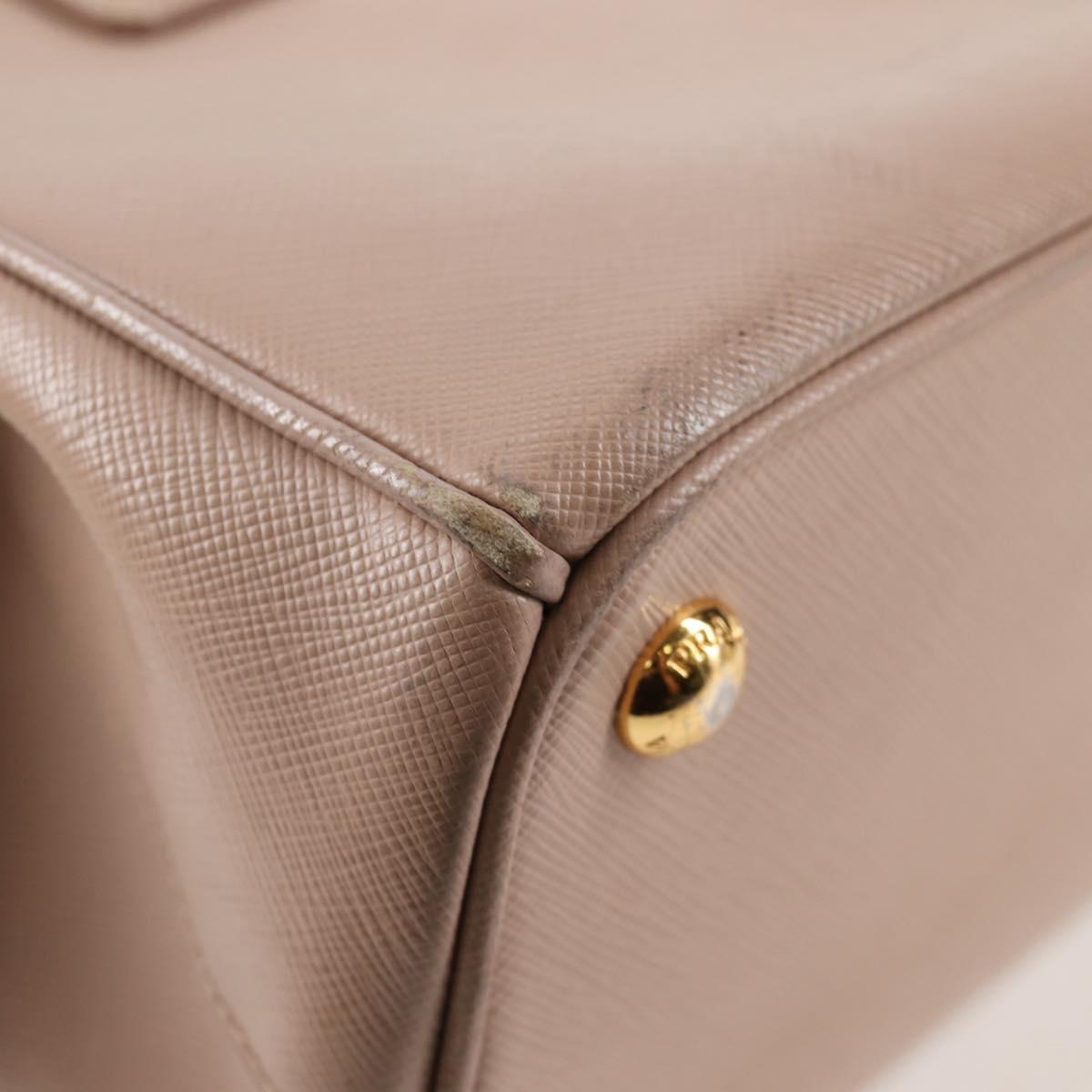 PRADA Galleria Hand Bag Safiano leather Pink Gold Auth BA4533