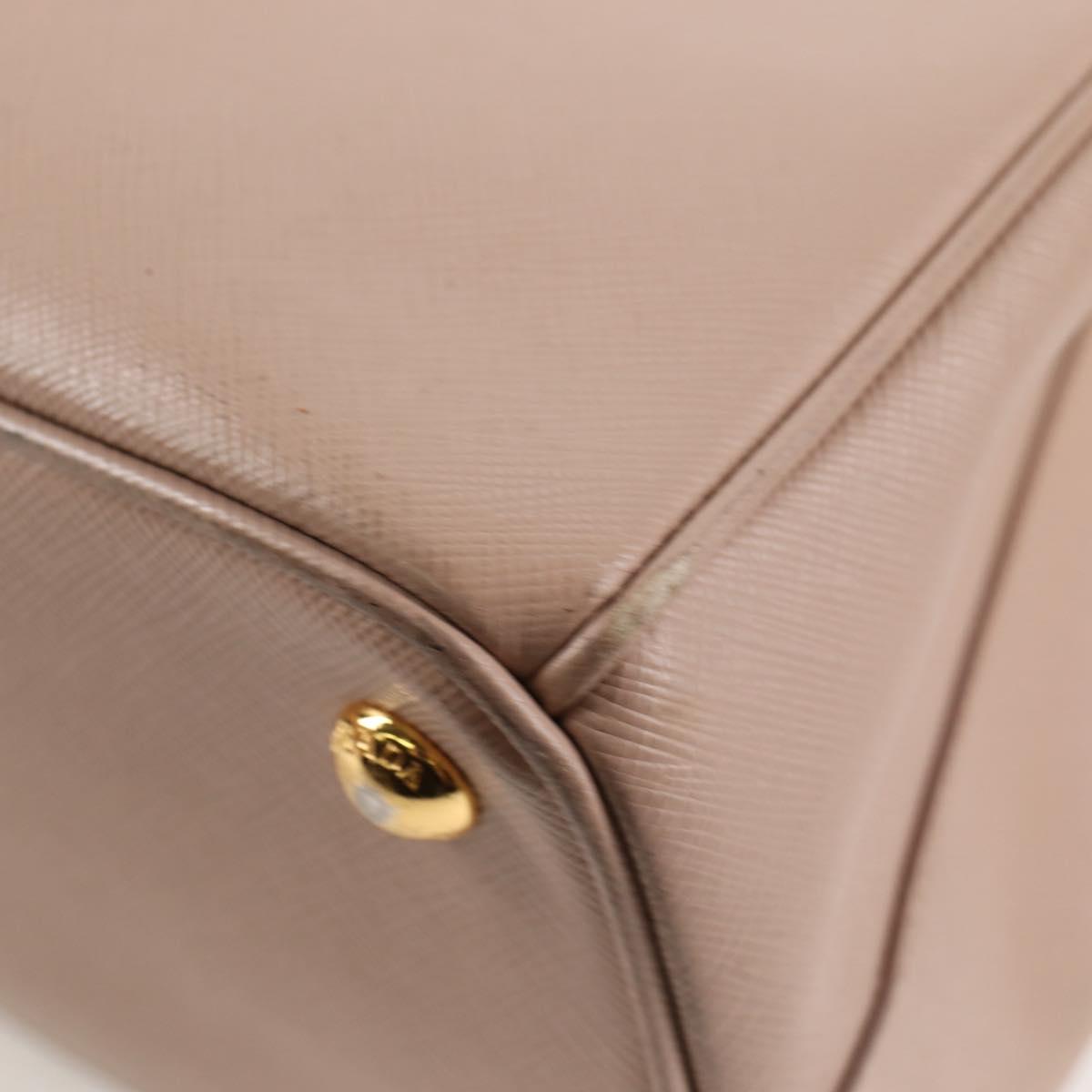 PRADA Galleria Hand Bag Safiano leather Pink Gold Auth BA4533
