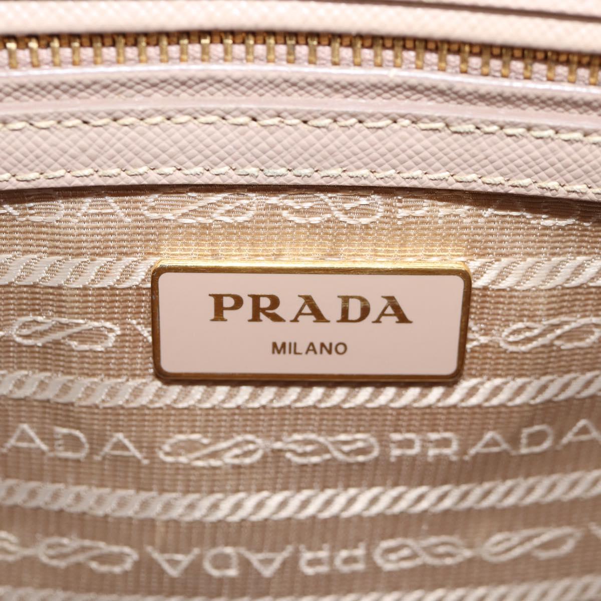 PRADA Galleria Hand Bag Safiano leather Pink Gold Auth BA4533