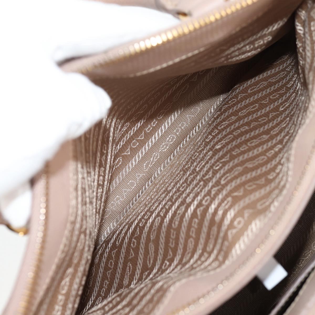 PRADA Galleria Hand Bag Safiano leather Pink Gold Auth BA4533