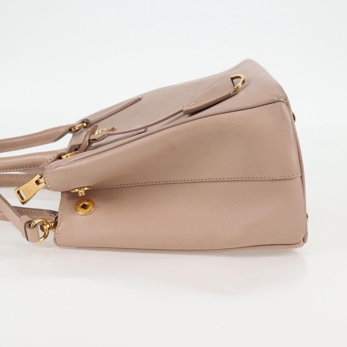 PRADA Galleria Hand Bag Safiano leather Pink Gold Auth BA4533