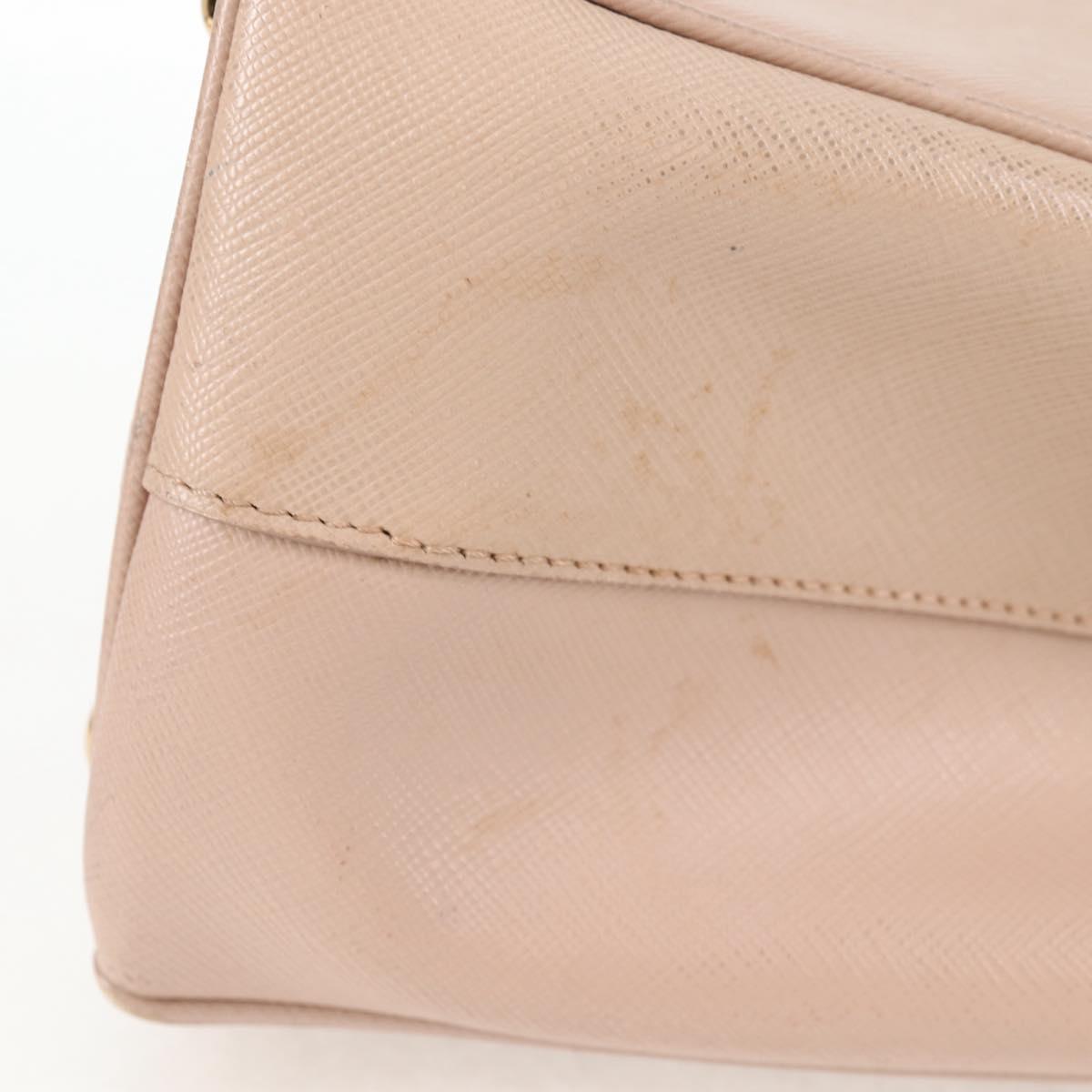 PRADA Galleria Hand Bag Safiano leather Pink Gold Auth BA4533