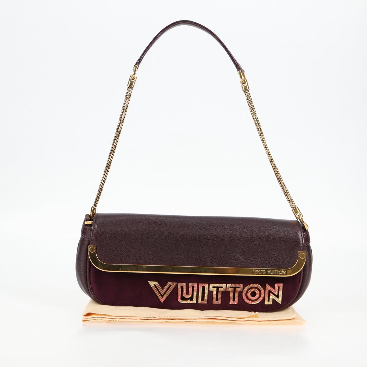 LOUIS VUITTON Pochette Avant Garde Bag Leather Brunne M97092 LV Auth BA4534V
