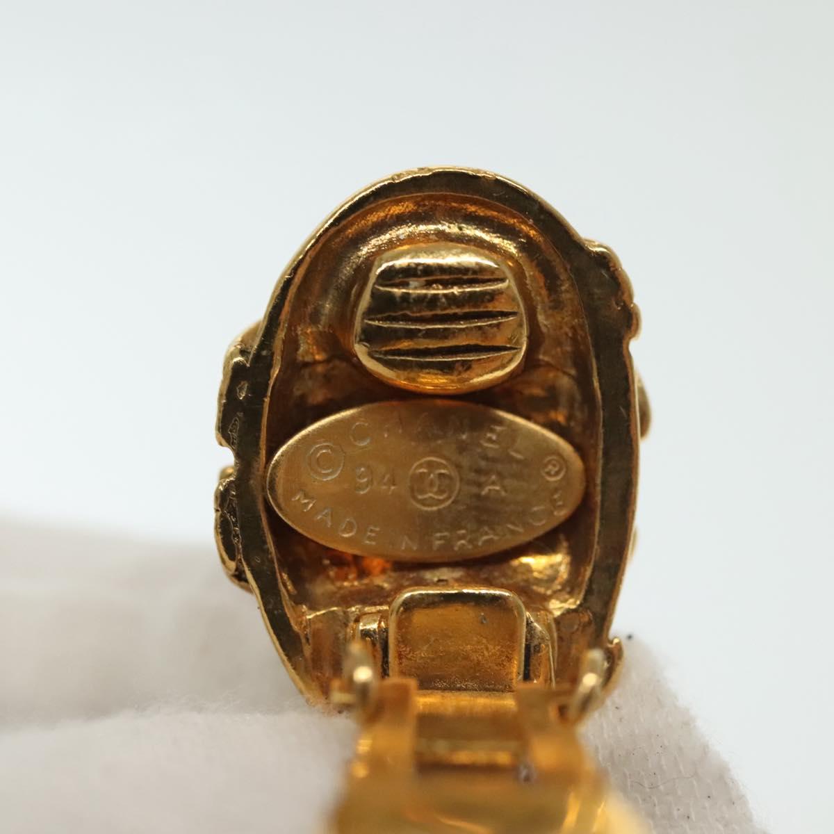 CHANEL COCO Mark Gripoa Earring metal Gold CC Auth BA4542V