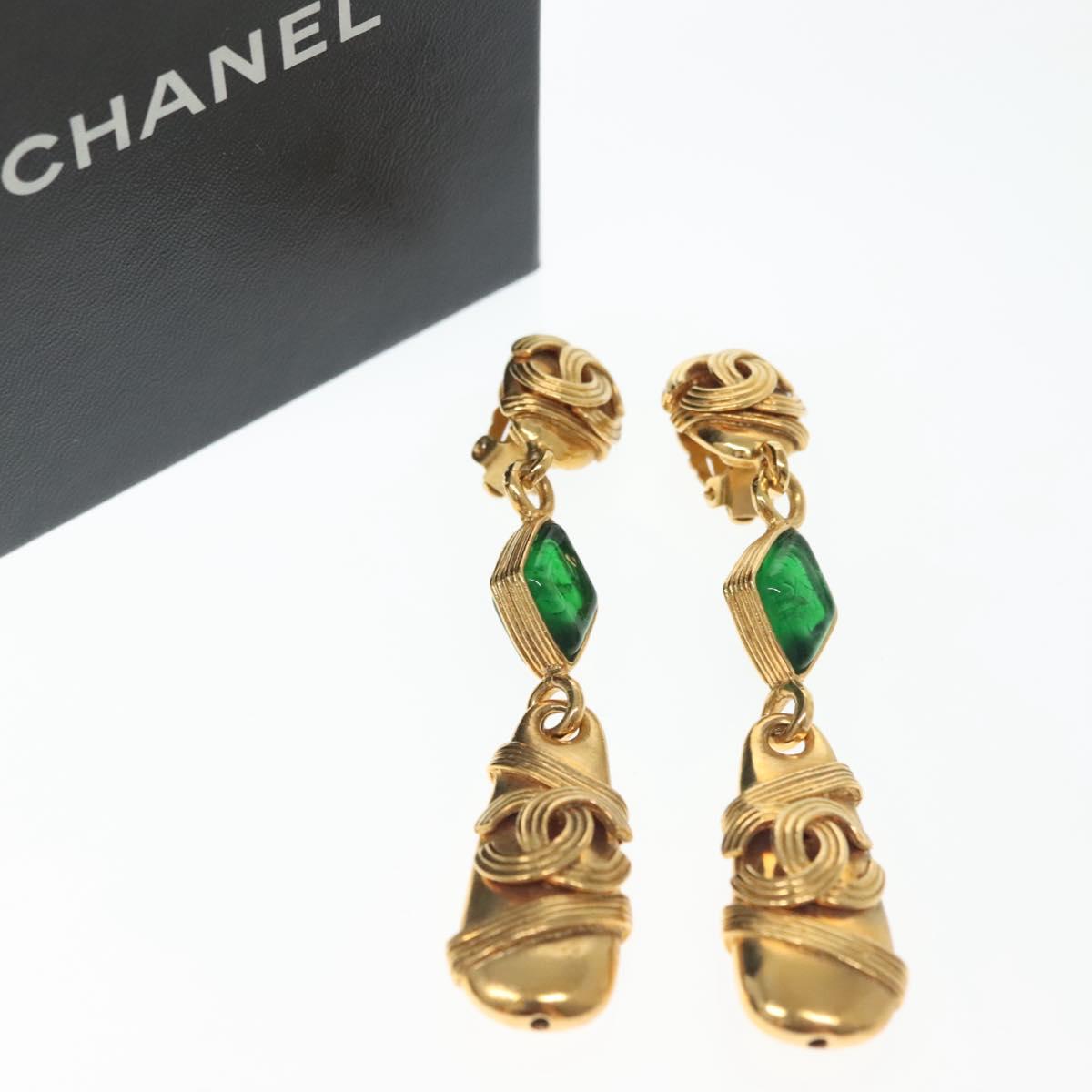 CHANEL COCO Mark Gripoa Earring metal Gold CC Auth BA4542V
