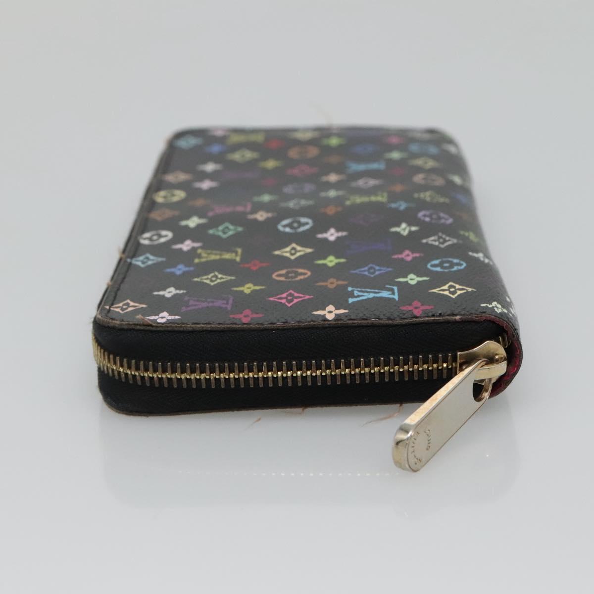 LOUIS VUITTON Monogram Multicolor Zippy Wallet Long Black M60243 LV Auth BA4571