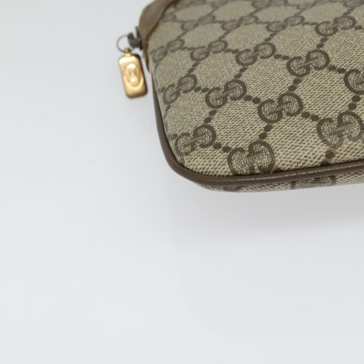 GUCCI GG Supreme Web Sherry Line Shoulder Bag PVC Beige 98 02 047 Auth BA4583