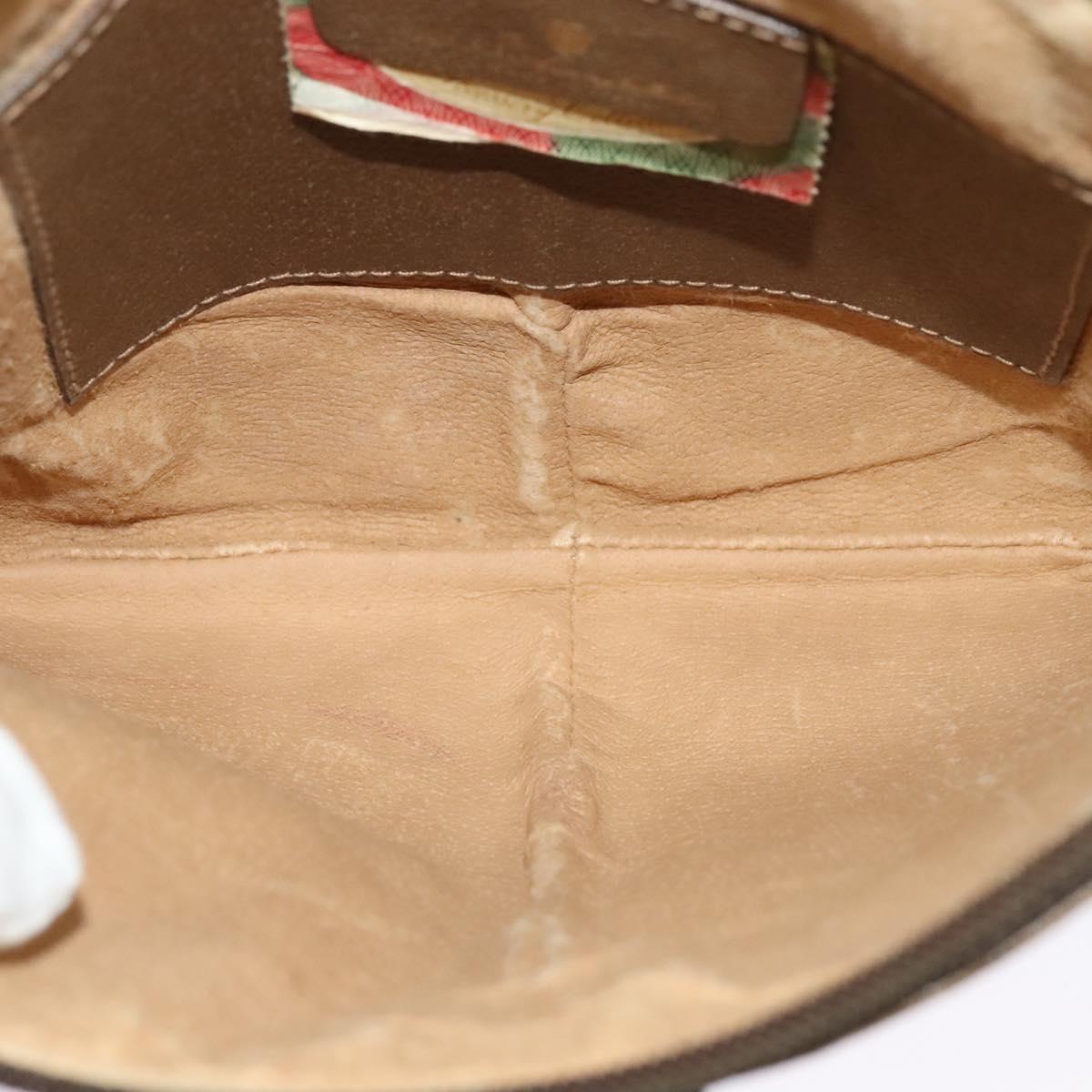 GUCCI GG Supreme Web Sherry Line Shoulder Bag PVC Beige 98 02 047 Auth BA4583