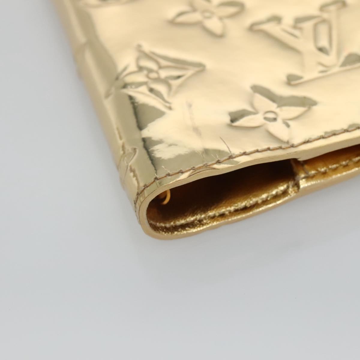 LOUIS VUITTON Miroir Agenda PM Day Planner Cover Gold R20962 LV Auth BA4597V