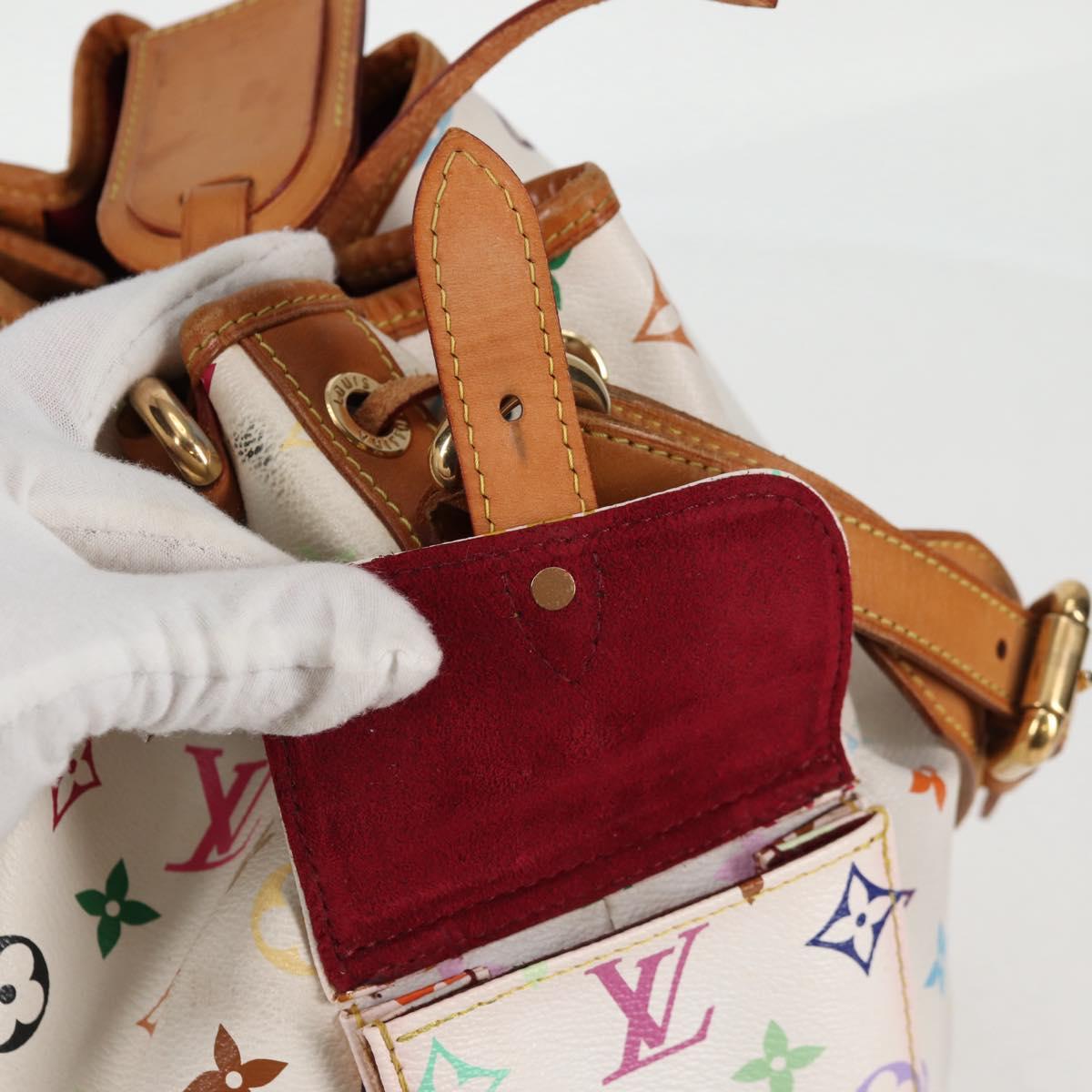 LOUIS VUITTON Monogram Multicolor Petit Noe Bag White M42229 LV Auth BA4598