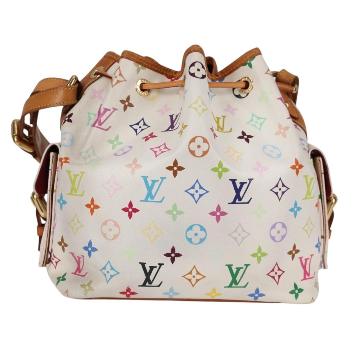 LOUIS VUITTON Monogram Multicolor Petit Noe Bag White M42229 LV Auth BA4598