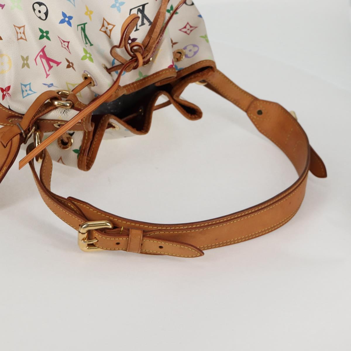 LOUIS VUITTON Monogram Multicolor Petit Noe Bag White M42229 LV Auth BA4598